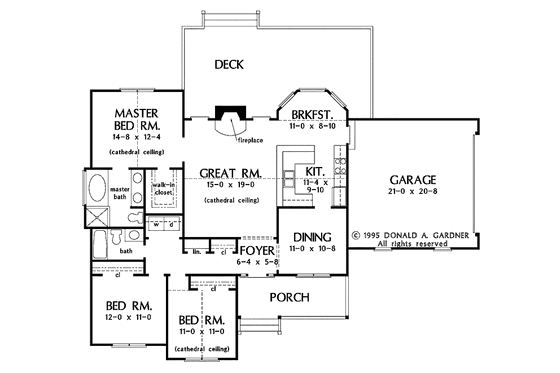 Floor Plan - Main Floor for Country House Plan #929-459 - 3 bed, 2 bath
