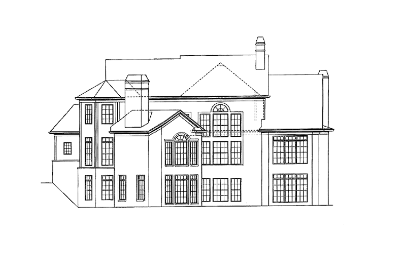Home Plan - Exterior - Rear Elevation for Traditional House Plan #54-330 - 4 bed, 4.5 bath