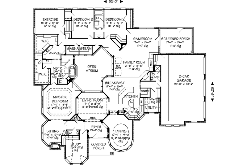 Home Plan - Floor Plan - Main Floor for European House Plan #968-38 - 3 bed, 3.5 bath