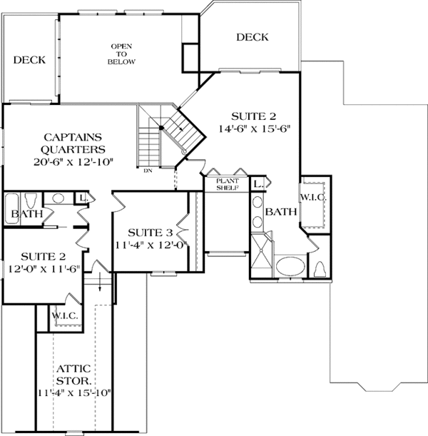 Home Plan - Country Floor Plan - Upper Floor Plan #453-397