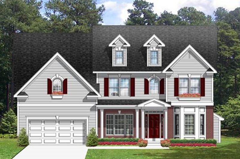 House Design - Exterior - Front Elevation 3 for Colonial House Plan #1010-64 - 4 bed, 2.5 bath