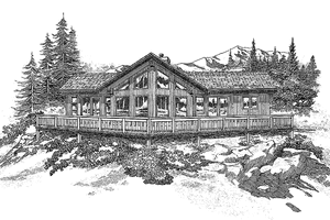 Exterior - Front Elevation 3 for Cabin House Plan #47-871 - 3 bed, 2 bath