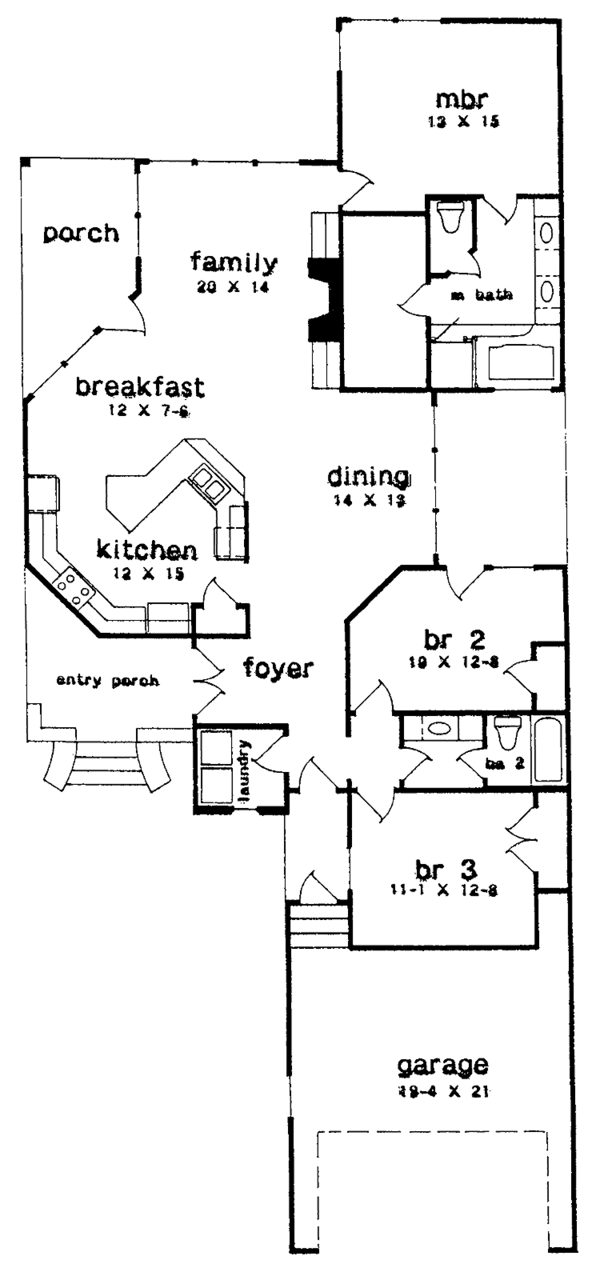 Home Plan - Country Floor Plan - Main Floor Plan #301-157