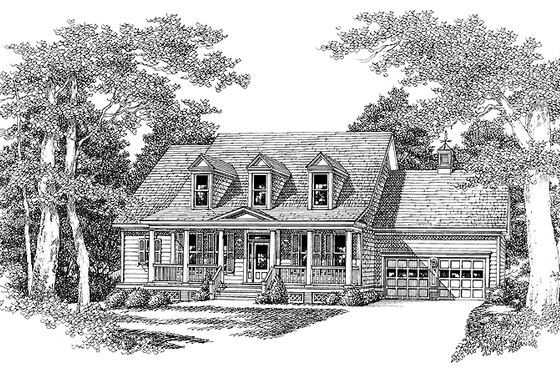 Exterior - Front Elevation 3 for Country House Plan #927-570 - 4 bed, 3 bath