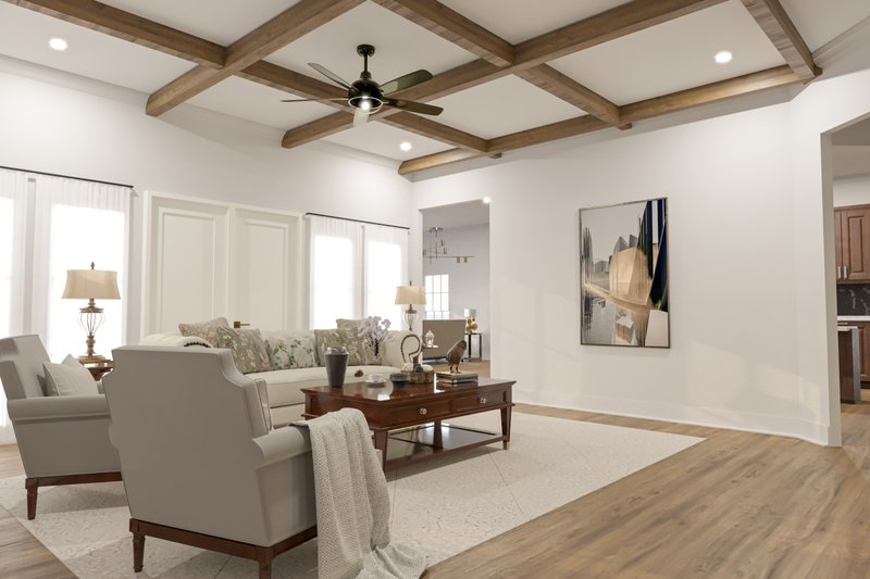 Architectural House Design - Interior - Family Room for Farmhouse House Plan #54-103 - 5 bed, 5.5 bath