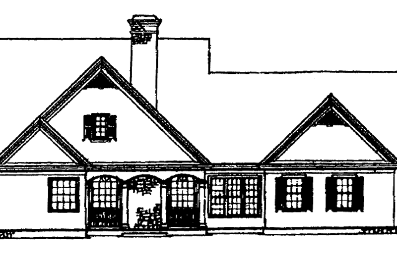 Home Plan - Exterior - Rear Elevation for Country House Plan #429-220 - 4 bed, 3 bath