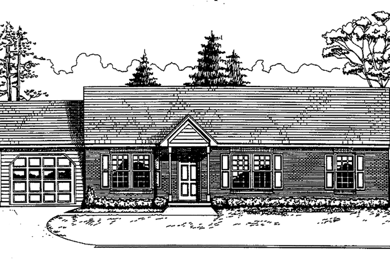 House Blueprint - Colonial Exterior - Front Elevation Plan #30-225
