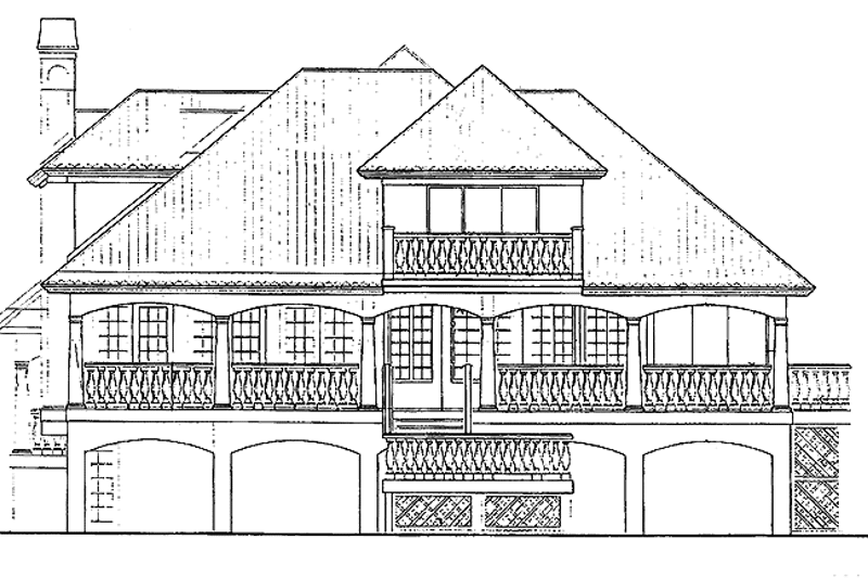 Home Plan - Exterior - Rear Elevation for Mediterranean House Plan #930-112 - 3 bed, 3.5 bath