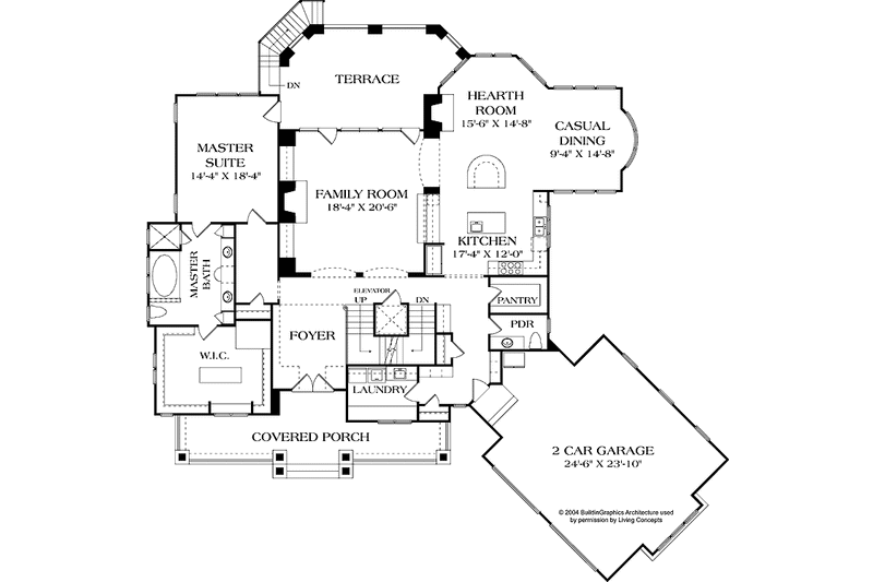 Home Plan - Floor Plan - Main Floor for Country House Plan #453-575 - 6 bed, 6.5 bath