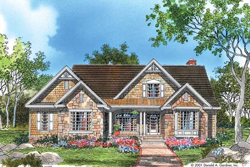 Home Plan - Exterior - Front Elevation 4 for Ranch House Plan #929-601 - 3 bed, 2 bath