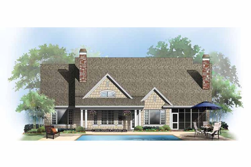 Home Plan - Exterior - Rear Elevation 1 for Craftsman House Plan #929-862 - 3 bed, 3.5 bath