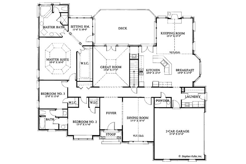 Home Plan - Floor Plan - Main Floor for Country House Plan #429-88 - 3 bed, 2.5 bath