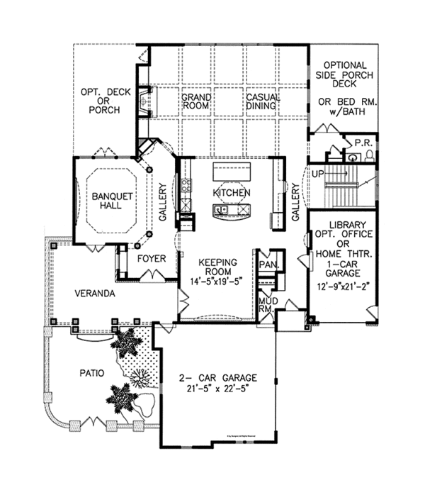 House Blueprint - European Floor Plan - Main Floor Plan #54-349