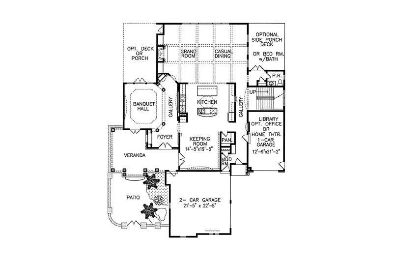 Home Plan - Floor Plan - Main Floor for European House Plan #54-349 - 4 bed, 3.5 bath
