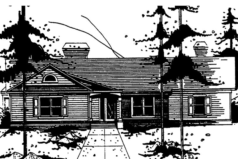 Home Plan - Exterior - Front Elevation 3 for Ranch House Plan #30-294 - 3 bed, 2 bath