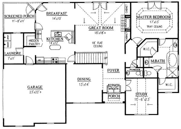 Architectural House Design - European Floor Plan - Main Floor Plan #437-65
