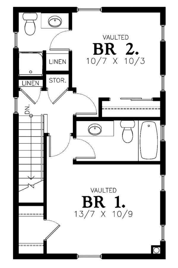 Contemporary Floor Plan - Upper Floor Plan #48-869