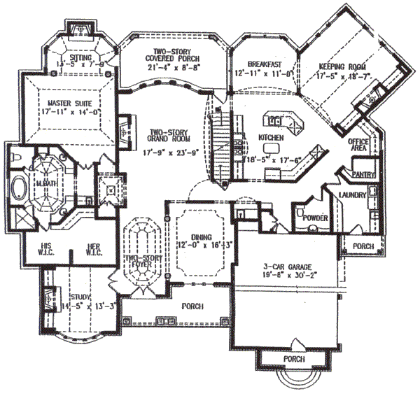 House Blueprint - European Floor Plan - Main Floor Plan #54-101