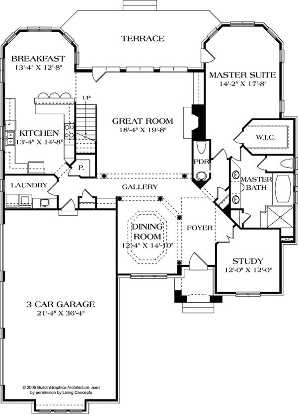 Architectural House Design - European Floor Plan - Main Floor Plan #453-561