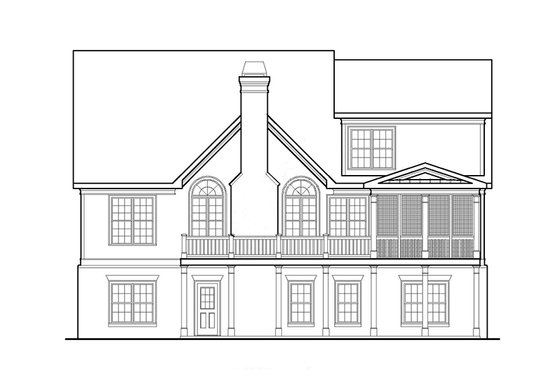 Exterior - Rear Elevation for Country House Plan #927-9 - 3 bed, 2.5 bath