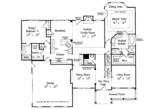 Floor Plan - Main Floor for Traditional House Plan #927-170 - 4 bed, 4.5 bath