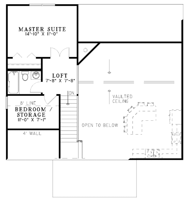 Architectural House Design - Bungalow Floor Plan - Upper Floor Plan #17-3171