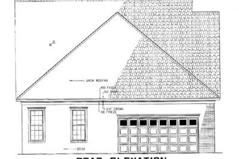 House Blueprint - Exterior - Rear Elevation for Cottage House Plan #17-1029 - 3 bed, 2 bath