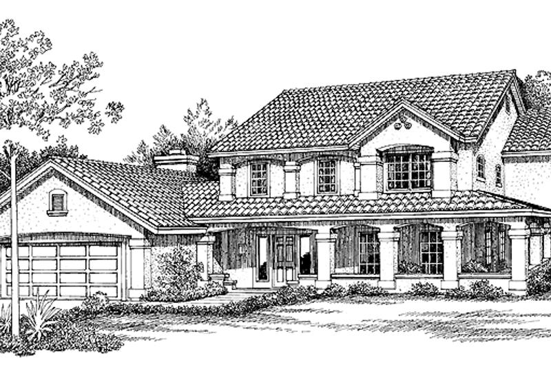 House Design - Mediterranean Exterior - Front Elevation Plan #72-843