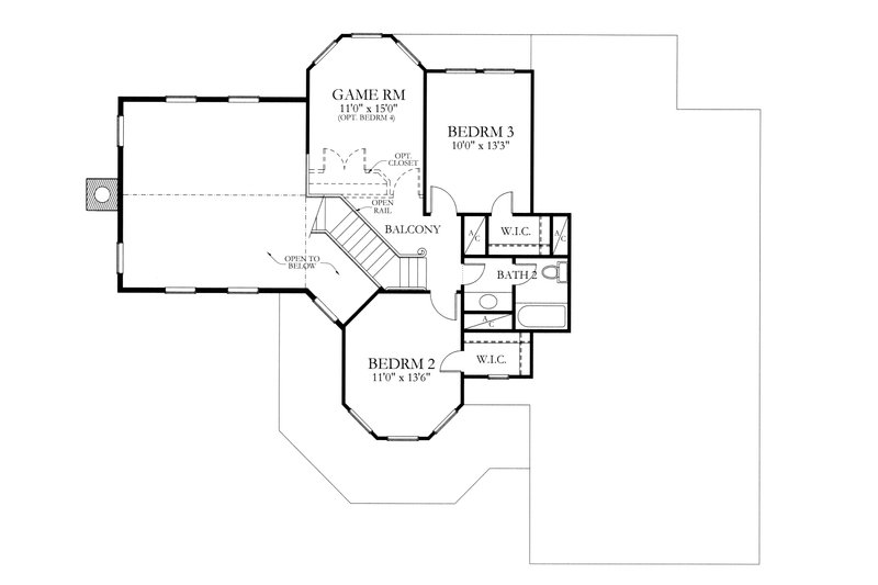 Dream House Plan - Floor Plan - Upper Floor for Country House Plan #80-125 - 4 bed, 2.5 bath