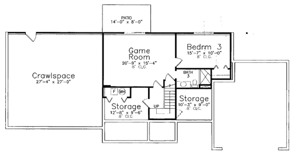Home Plan - Ranch Floor Plan - Lower Floor Plan #52-258