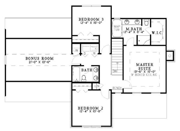 House Blueprint - Country Floor Plan - Upper Floor Plan #17-3230