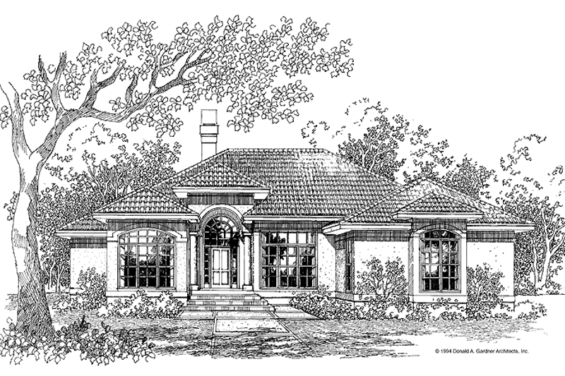 House Plan Design - Mediterranean Exterior - Front Elevation Plan #929-179
