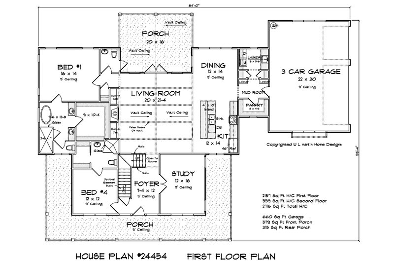 House Plan Design - Floor Plan - Main Floor 1 for Farmhouse House Plan #513-2247 - 4 bed, 3.5 bath