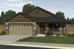 Exterior - Front Elevation 3 for Craftsman House Plan #943-1 - 3 bed, 2 bath