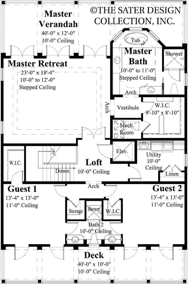 Dream House Plan - Southern Floor Plan - Upper Floor Plan #930-401