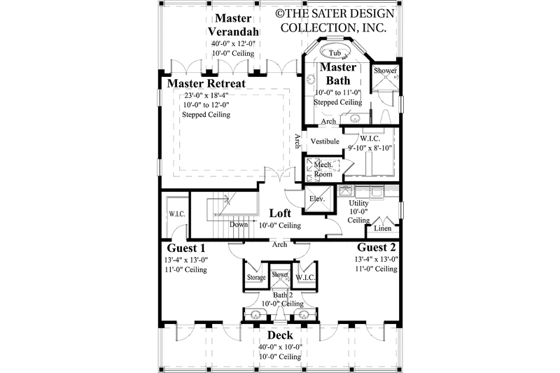 Home Plan - Floor Plan - Upper Floor for Southern House Plan #930-401 - 3 bed, 2.5 bath