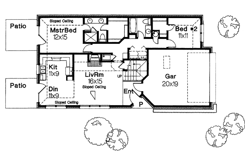 Home Plan - Floor Plan - Main Floor for Traditional House Plan #310-1085 - 2 bed, 2 bath