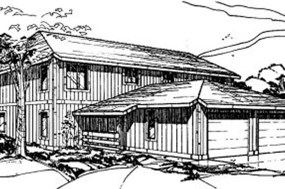 Exterior - Front Elevation for Modern House Plan #303-252 - 2 bed, 1.5 bath