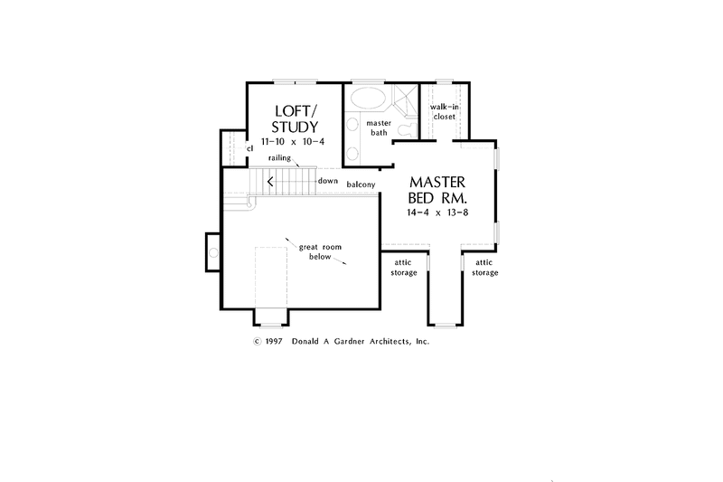 Home Plan - Floor Plan - Upper Floor for Country House Plan #929-290 - 3 bed, 2 bath