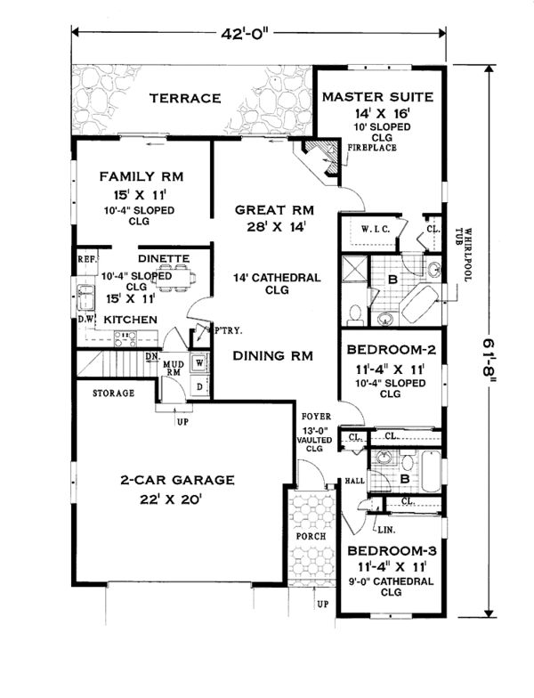Dream House Plan - Traditional Floor Plan - Main Floor Plan #3-303