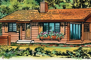 Ranch Exterior - Front Elevation Plan #47-1033