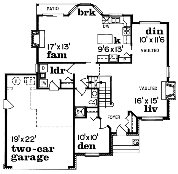 House Blueprint - Traditional Floor Plan - Main Floor Plan #47-822