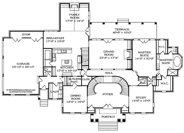 Architectural House Design - Classical Floor Plan - Main Floor Plan #453-143