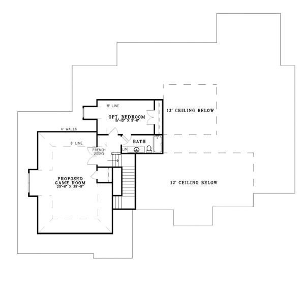 House Plan Design - European Floor Plan - Upper Floor Plan #17-2964