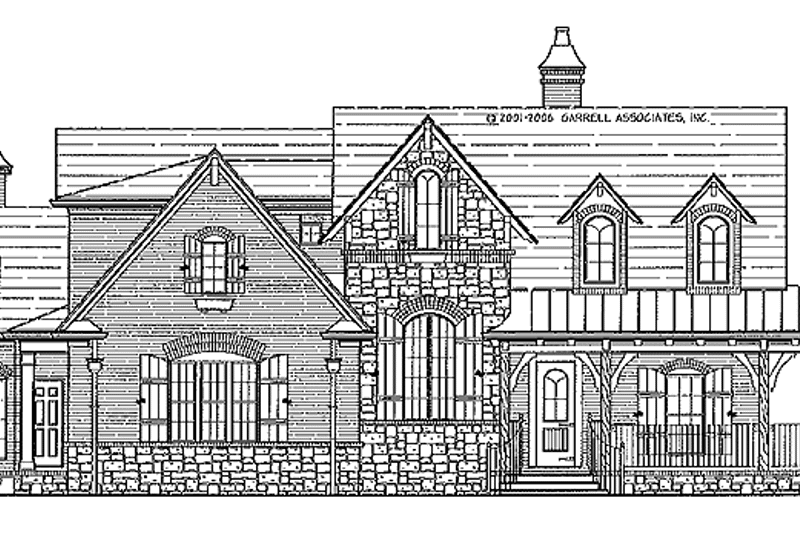 House Blueprint - Exterior - Front Elevation 3 for Victorian House Plan #54-259 - 3 bed, 2.5 bath