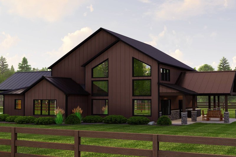 Home Plan - Exterior - Rear Elevation for Country House Plan #1064-229 - 3 bed, 3 bath