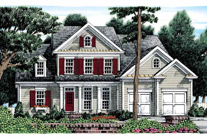 Architectural House Design - Colonial Exterior - Front Elevation Plan #927-876