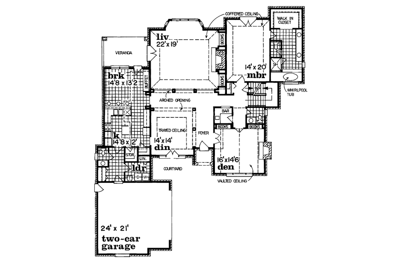 Home Plan - Floor Plan - Main Floor for Traditional House Plan #47-775 - 3 bed, 2 bath