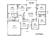 European Style House Plan - 5 Beds 3 Baths 2747 Sq/Ft Plan #329-124 