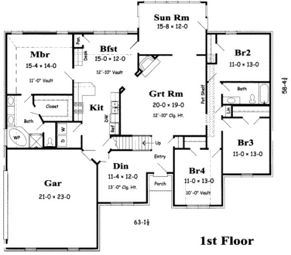 European Floor Plan - Main Floor Plan #329-124
